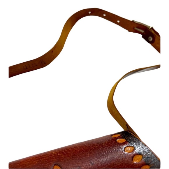 Vintage Hand Tooled, Handmade Leather Saddle Bag - Picture 4 of 12